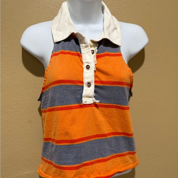 We The Free Orange and Gray Striped Halter Top - Picture 5 of 9